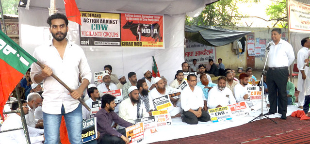 Party activists held dharna at Jantar Mantar.JPG