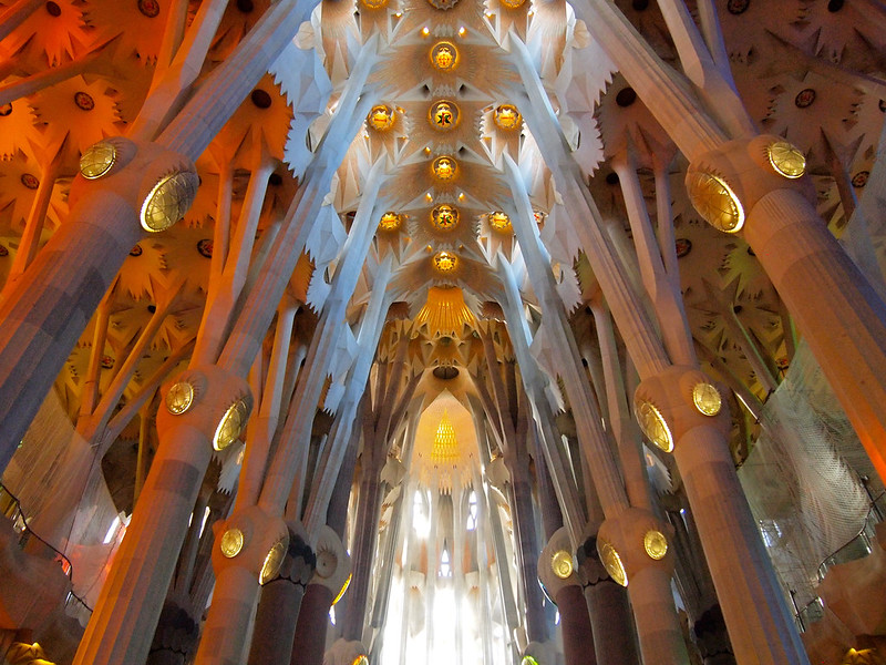 Inside Sagrada Familia in Barcelona