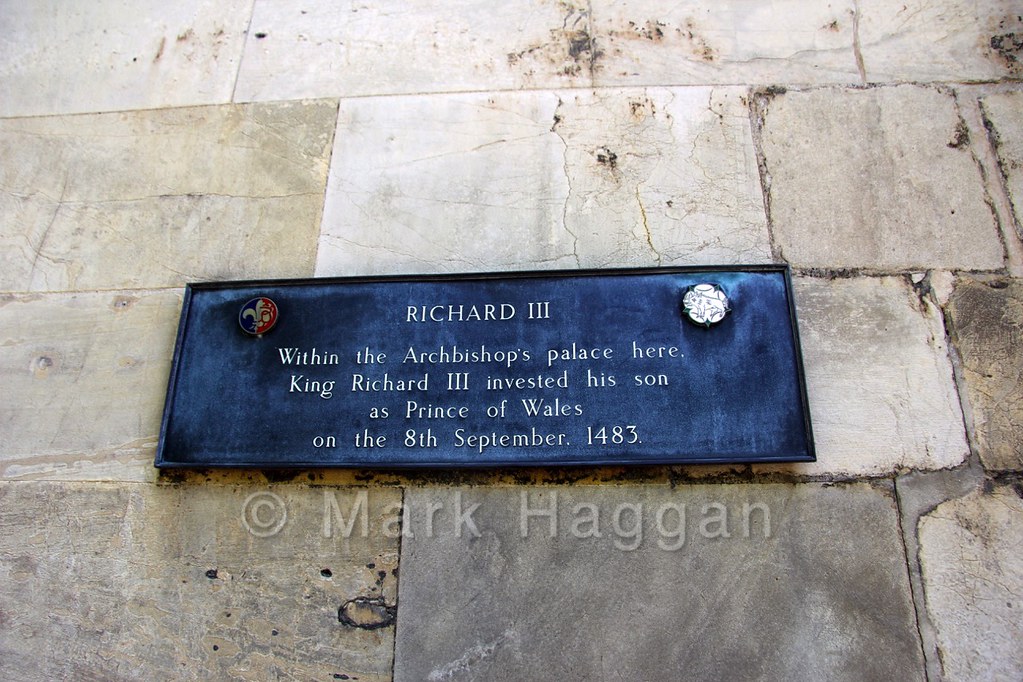 A plaque at York Minster