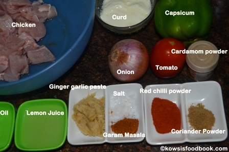 Ingredients for tikka