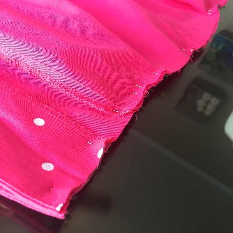 Pink Polka Dot Dress - In Progress