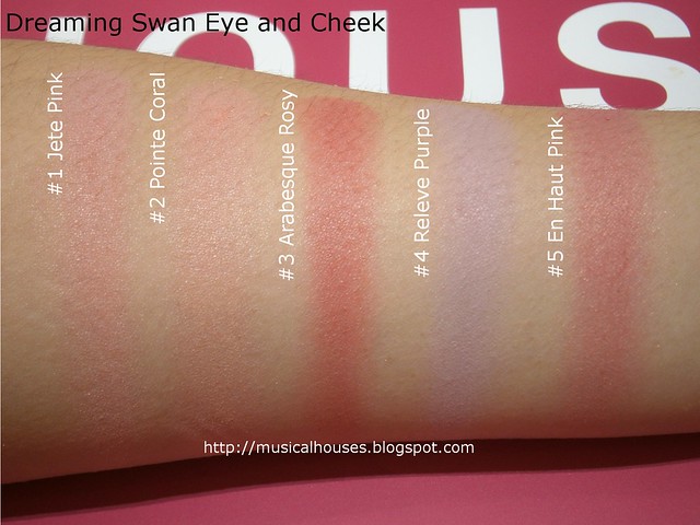 Etude House Dreaming Swan Eye and Cheek Swatches