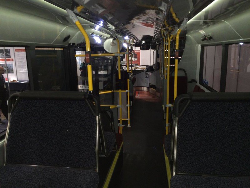 Melbourne double decker bus - interior downstairs