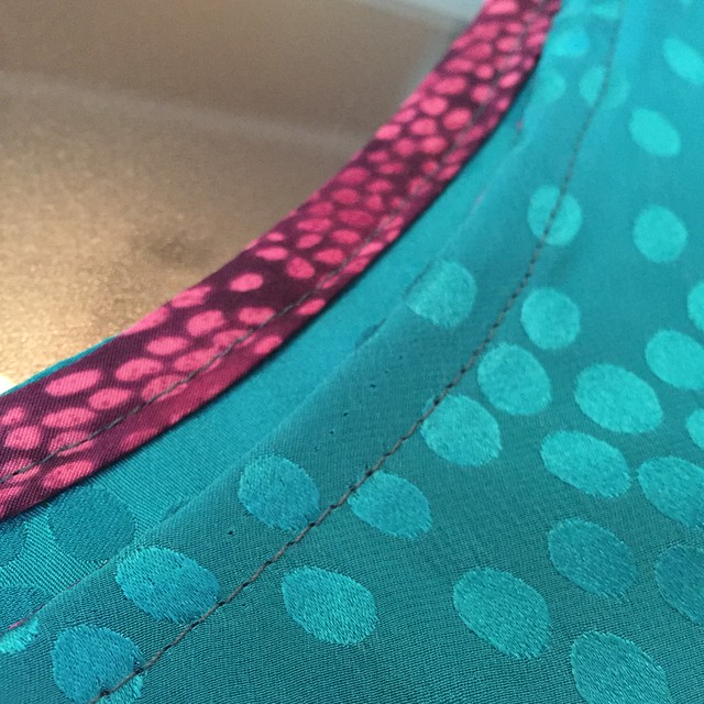 Teal Silky Spotted Top - In Progress
