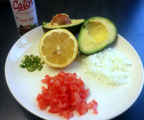 Ingredients needed to make guacamole