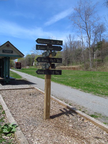 The sign marking Rochester Junction, Lehigh Valley Trail, New York