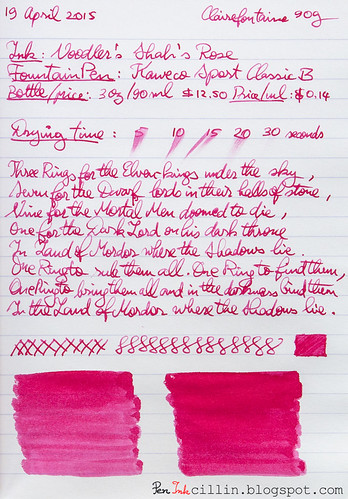 Noodler's Shah's Rose on Clairefontaine