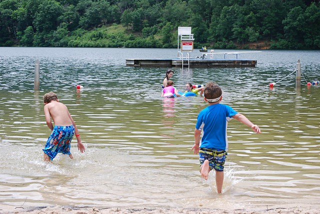 Kids just wanna have fun at Virginia State Parks - Douthat State Park swimming beach