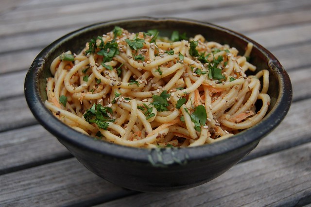 Sesame peanut noodles by Eve Fox, the Garden of Eating, copyright 2007