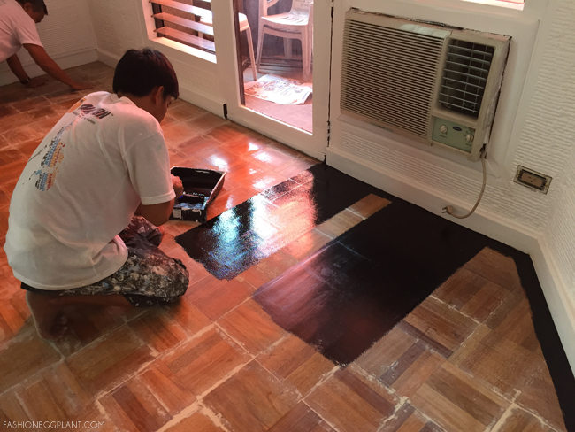 How To Paint Wood Parquet Floor