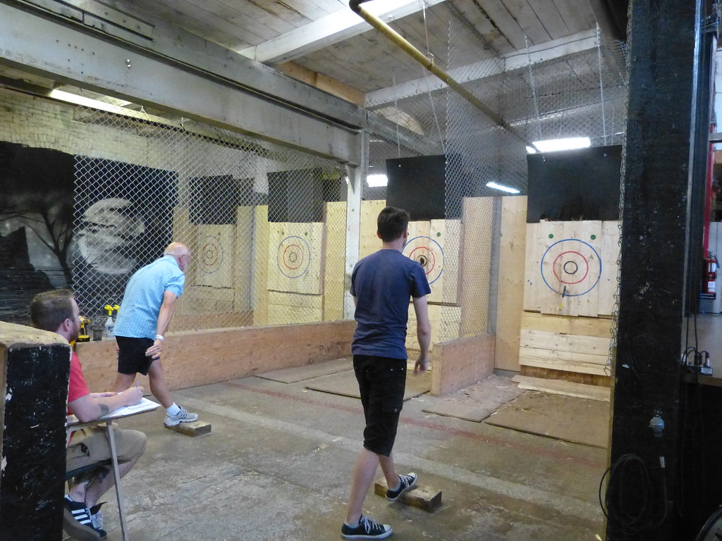 Competitive Dad Axe Throwing At BATL Toronto I Beat My So Flickr