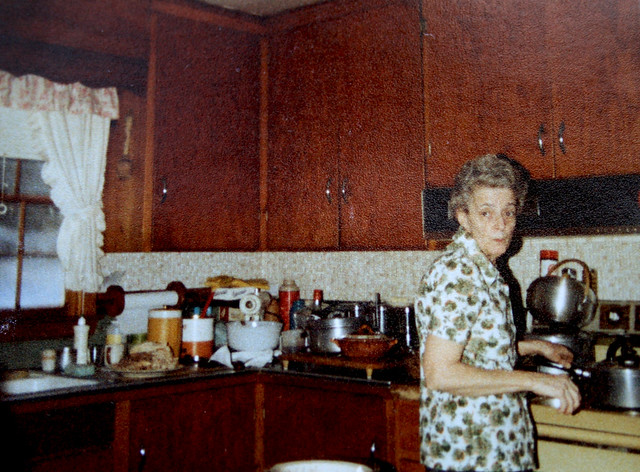 Christmas 1979 - Gram at her stove