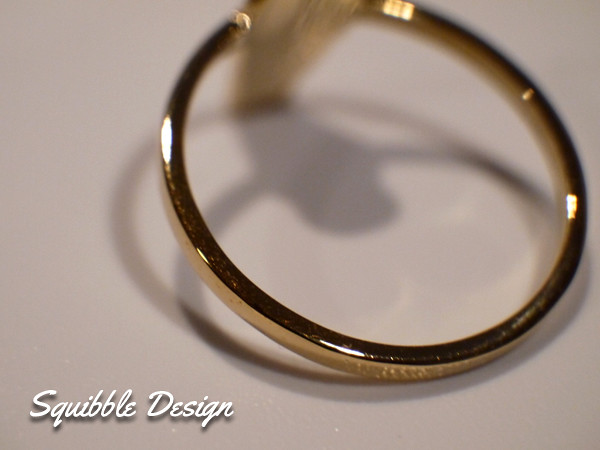 3d Printed Polished Brass Eskimo Lolly Ring by Squibble Design