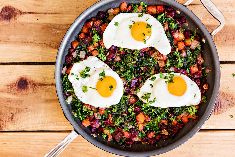 Beet and Kale Hash with Eggs - in the know mom