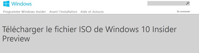 telecharger le fichier ISO Windows 10 windows insider