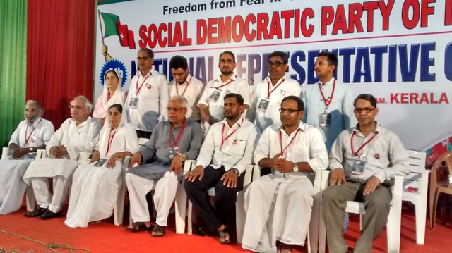 A Sayeed, national president of SDPI, (in gray kurta) posing with national office-bearers of the party.