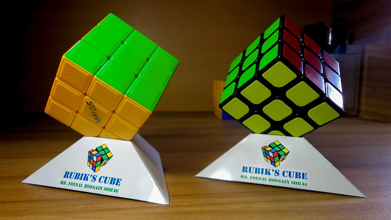 My Home Made Rubik's Cube Stand - Double - DSC02025