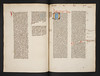 Manuscript notes and illuminated initial in Augustinus, Aurelius: De civitate dei