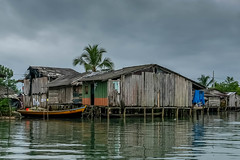 Houses built on stilts in Nuqui, Choco
