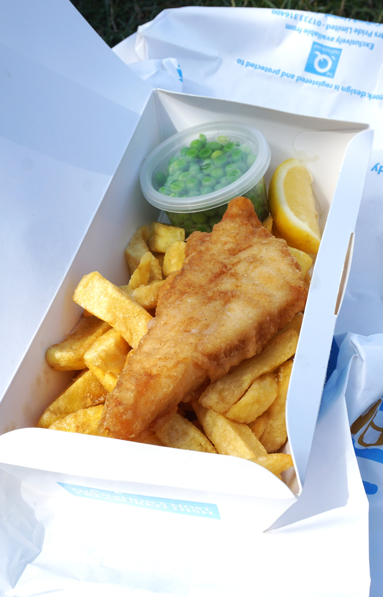 gluten free fish, chips and peas from Olley's Fish Experience in Brixton/Herne Hill, London