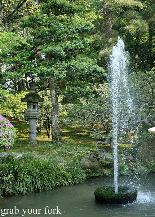 Oldest fountain in Japan at Kenrokuen Garden in Kanazawa