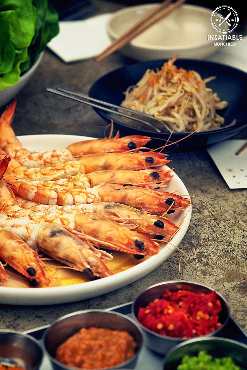 Review of Cho Cho San, Potts Point: steamed prawns for the bossam menu