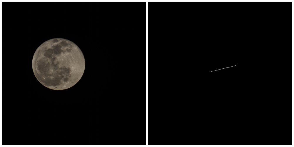 full moon and the ISS